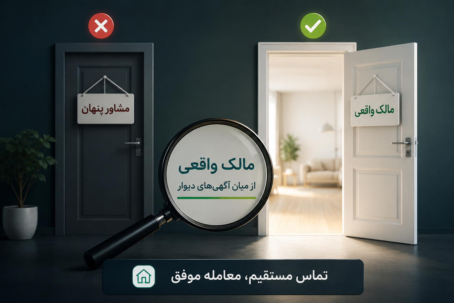 تشخیص مالک واقعی دیوار: راهنمای کامل پیدا کردن مالک مستقیم و تماس بدون واسطه