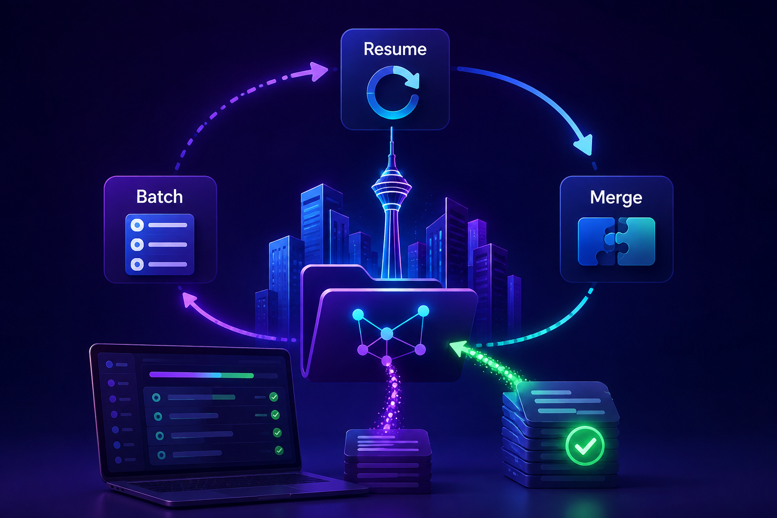 Batch، Resume و Merge در ربات دیوار چیست؟ راهنمای استخراج چند محله و به‌روزرسانی بانک فایل