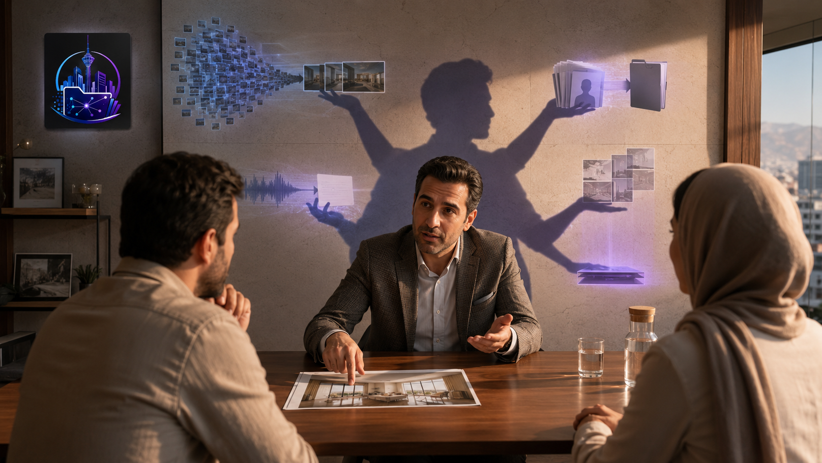 هوش مصنوعی برای مشاور املاک؛ ۲۰ کاربرد واقعی AI در فایل‌یابی، CRM، محتوا و مذاکره