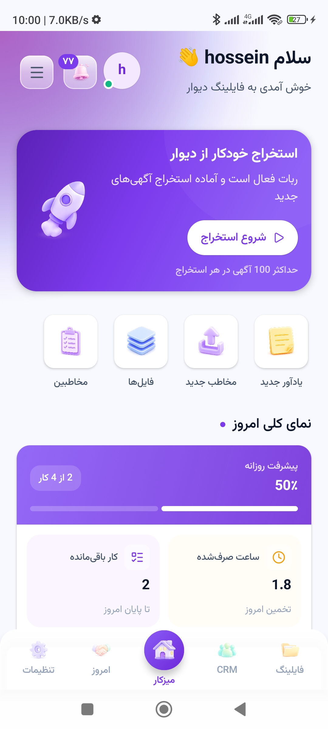 داشبورد روزانه