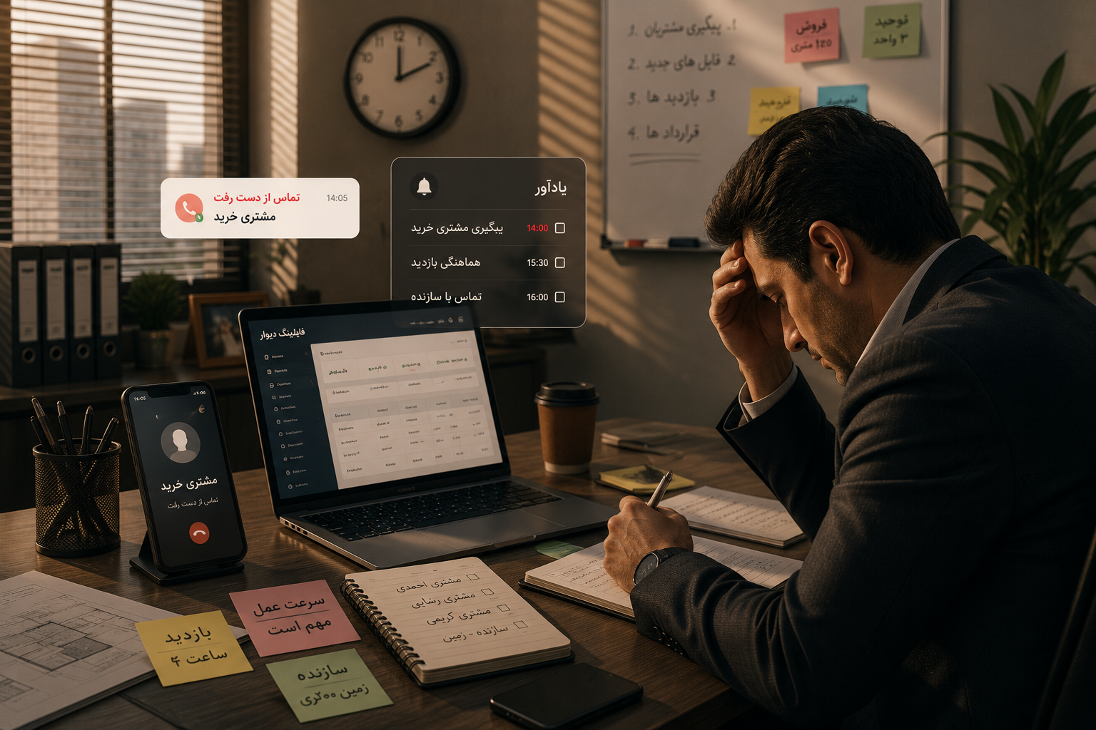 تماس و بازدید فراموش‌شده روی تقویم